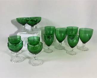 Anchor Hocking Forest Green Bubble Glassware