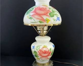 Vintage Hand Painted Parlor Lamp