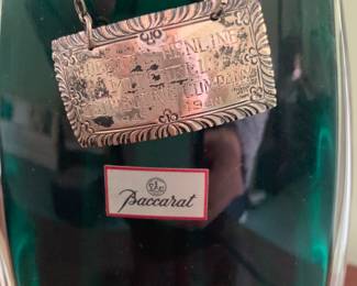 Bacarat Decanter with Stieff Williamsburg Sterling Tag