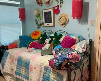 Adorable, daybed and hand stitched quilts