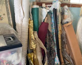 Bolts of fabric & yarn