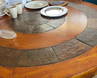 Vintage teak and ceramic Tiles table