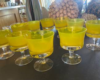 Vintage 1970s Denby Mirage Goblets Vibrant Yellow