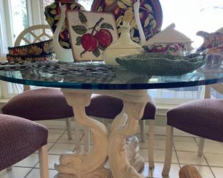 Regency Style Sculpted Dolphin Dining/Center Table