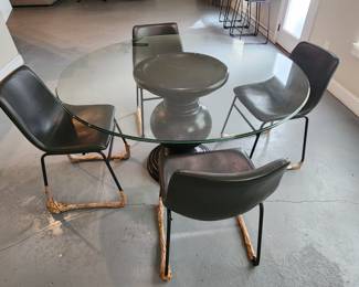 Glass Kitchen Table with 4 Chairs