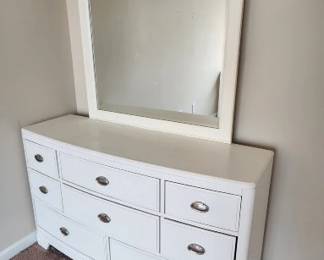 White Dresser with Mirror