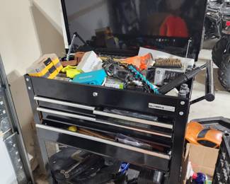 Olympia Tools Black Steel 4-Drawer Mechanics Tool Cart