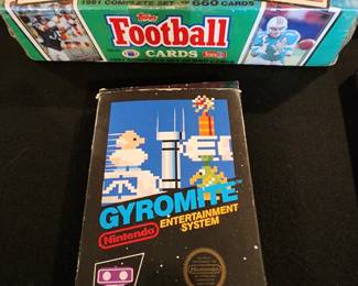 1. Tops Football Trading Cards 2. Gyromite Original Nintendo Video Game