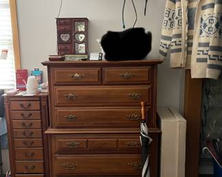 DRESSER, JEWELRY ARMOIRE AND MORE