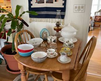 SMALL DROP LEAF TABLE WITH 2 CHAIRS