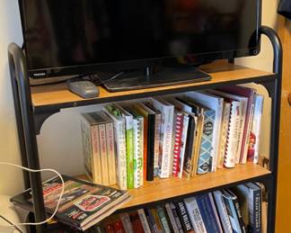 BOOKS, TV AND SHELVING