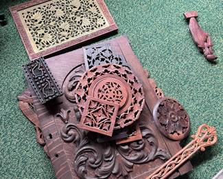 Carved wood items 