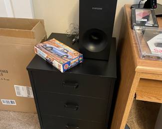 file cabinet & speaker