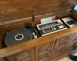 vintage record player, etc