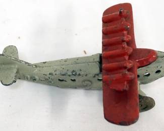 1225 ANTIQUE CAST IRON TOY AIR PLANE, APPROXIMATELY 5 IN X 2 1/2 IN H