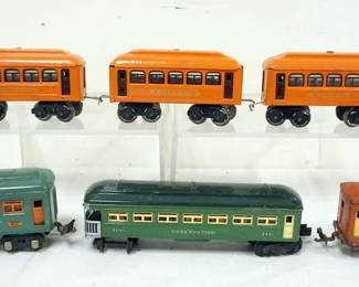 1097 LIONEL TRAIN O GAUGE TRAIN CARS #529 PULLMAN, #807PULLMAN, #2441 OBSERATION, ETC.