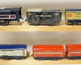 1159 MARX O GAUGE TRAIN, LOCOMOTIVE WITH 4 CARS