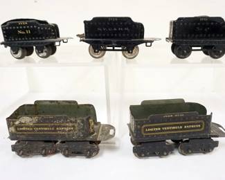 1038 IVES TRAIN O GAUGE TRAIN TENDERS #11 - #17, LIMITED VESTIBULE EXPRESS, N.Y.C. AND H.R.