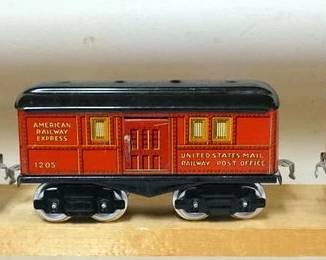 1156 AMERICAN FLYER O GAUGE TRAIN, 3 CARS INCLUDING #1103, #1205, #1206
