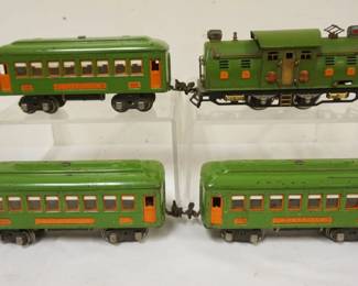 1066 LIONEL TRAIN O GAUGE #254E ENGINE WITH 3 CARS.#610 PULLMAN AND #612 OBSERVATION