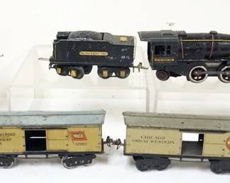 1013 IVES TRAIN O GAUGE #1122 LOCOMOTIVE WITH 6 CARS