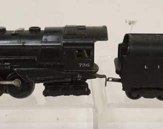 1129B LIONEL TRAIN O GAUGE #736 LOCOMOTIVE & TENDER
