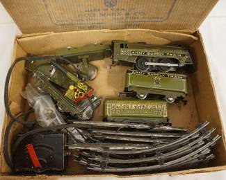 1223 MARX O GAUGE TIN LITHO U.S. ARMY TRAIN