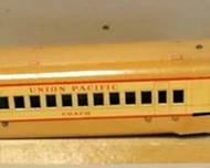 1176 O GAUGE TIN LITHO UNION PACIFIC TRAIN ENGINE WITH 2 CARS