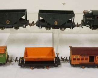 1067 LIONEL TRAIN O GAUGE #153 ENGINE WITH 7 CARS. #803, #805, #806 AND #809