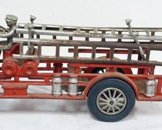 1243 LARGE CAST IRON HUBLEY TOY FIRE TRUCK