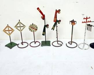 1213 GROUP OF ASSORTED TRAIN O GAUGE METAL SIGNS