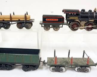 1006 IVES TRAIN O GAUGE #1118 LOCOMOTIVE WITH 3 CARS