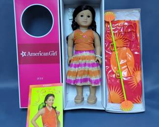 American Girl 2008 Doll Of The Year "Jess" With Book And Kayak