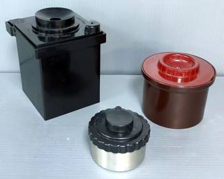 Fink Rose-Lieve Company Cut-Film-Pack Developing Tank, Fedco Film Developing Tank, And Stainless Steel 35 MM Developing Tank