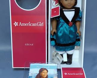 American Girl Doll "Cecile" With Book And Hat