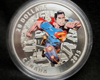 2015 Royal Canadian Mint, Silver $20 Superman Comic Book Coin, Includes Certificate Of Authenticity And Presentation Box