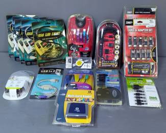 Travel Solutions USB Cable And Adaptor Sets, Universal Charging Cables, Adaptors And USB LED Lights, Total Qty 17