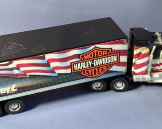 Buddy Corp Harley Davidson Semi With Trailer, Hotwheels Monster Jam Duo, Joyride American Chopper Replica, And Plush Toy