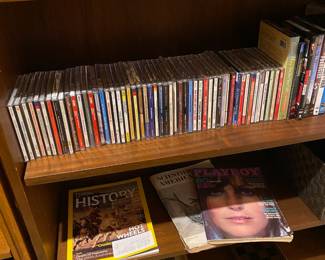book collection, CD's
