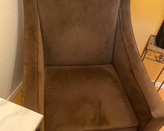 Brown Microfiber Upholstered Arm Chair