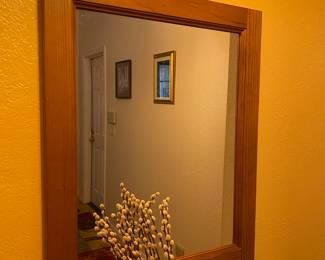 Square Teakwood Wall Mirror