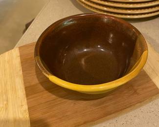 Bruning Brown/Yellow Pottery Bowl