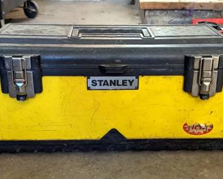 Stanley Tool Box, 9.5" x 19.5" x 9.5", Contents Include Fury 9 Pc Wrench Set, Great Neck Sockets, Various Sizes, And More