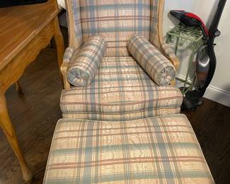 Matching wing Chair & Ottoman