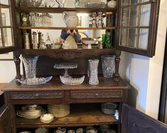 Cupboard & Waterford Crystal As Well As Noritki Ckina