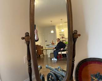 Large Cheval Mirror Oak . Great