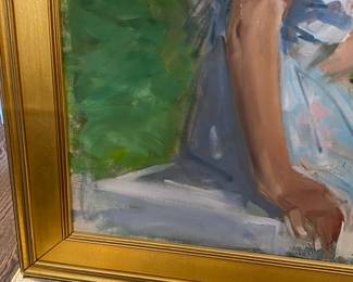 Out Standing Portrait Of A Stunning Young Lady With A Parasol  . Attributed To Frank Schroth  Park Ridge New Jersey Artist  Oil On Canvas   24 X 20 Approximately . Great Frame