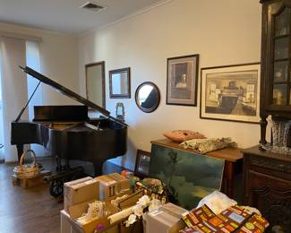 Assortment Of Framed Mirrors & Baldwin  Grand