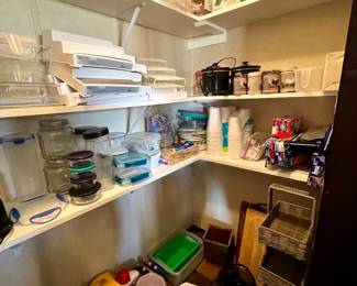 Organizational items, crockpots, aknd other kitchen supplies