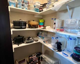 Crockpots, plastic ware